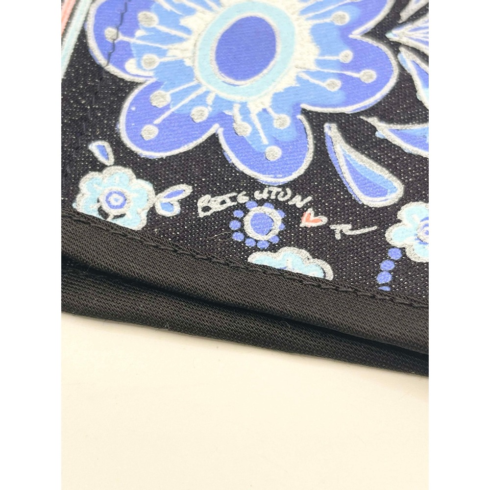 Brighton Reversible Floral Face Mask Hand Painted Blue White Multi Color set - Picture 4 of 8